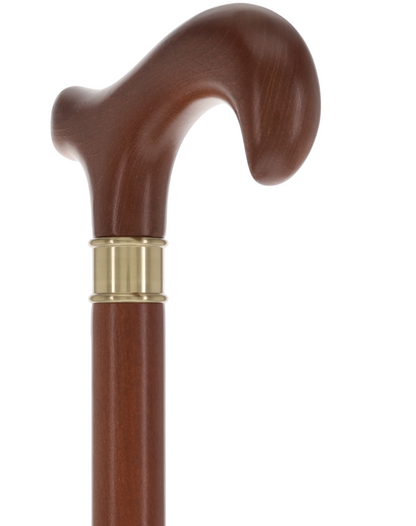 Super Strong Derby Cane: Brown Beechwood & Brass