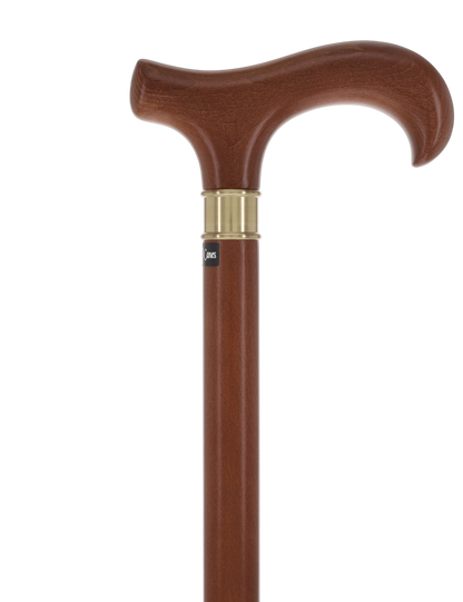 Super Strong Derby Cane: Brown Beechwood & Brass