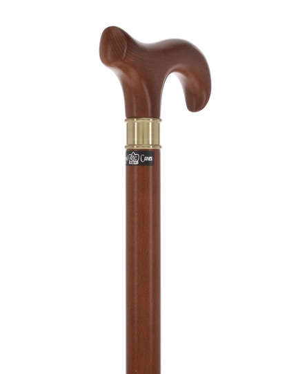 Super Strong Derby Cane: Brown Beechwood & Brass