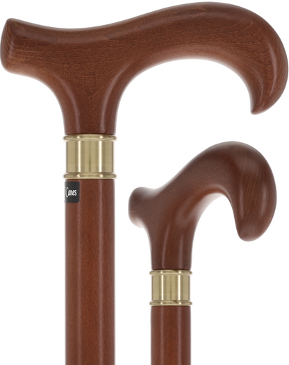 Super Strong Derby Cane: Brown Beechwood & Brass