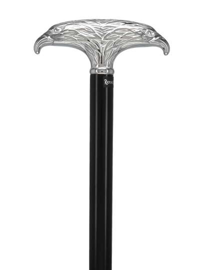 Patriotic Chrome Plated Double Eagle T-Handle Walking Cane