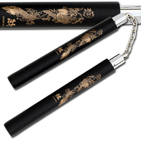 Laser Dragon Black Martial Arts Nunchaku - TOPHATTER'S ARMORY DEALS