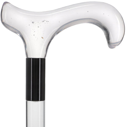 Elevate Style: Clear Lucite Cane with Customizable Collar
