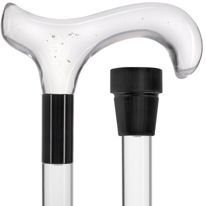 Elevate Style: Clear Lucite Cane with Customizable Collar