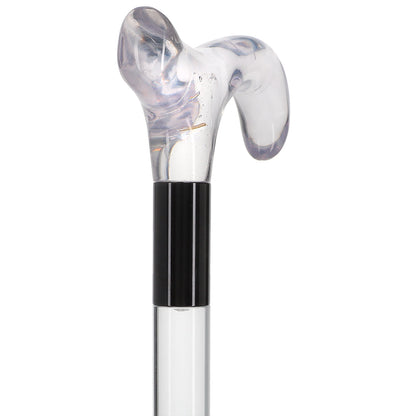Elevate Style: Clear Lucite Cane with Customizable Collar