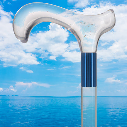 Elevate Style: Clear Lucite Cane with Customizable Collar
