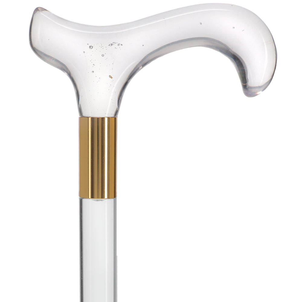 Elevate Style: Clear Lucite Cane with Customizable Collar