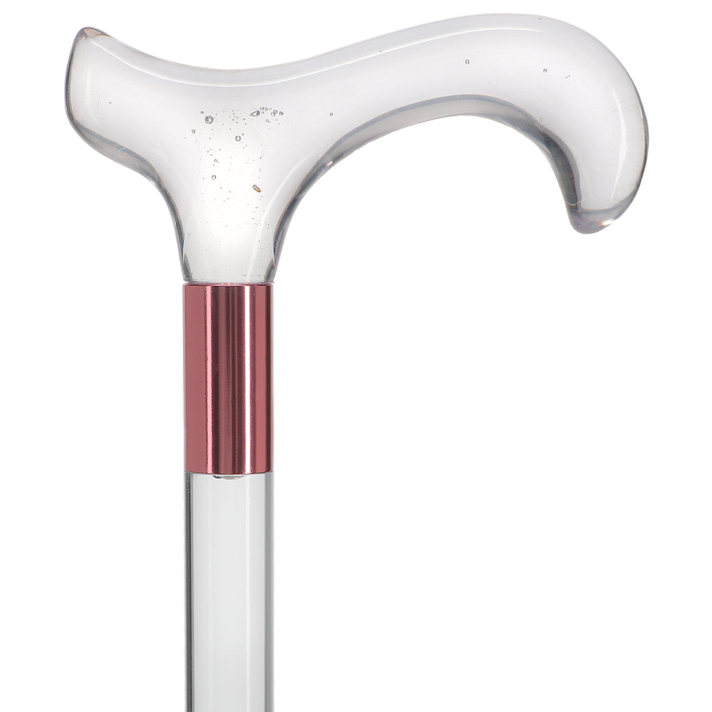 Elevate Style: Clear Lucite Cane with Customizable Collar