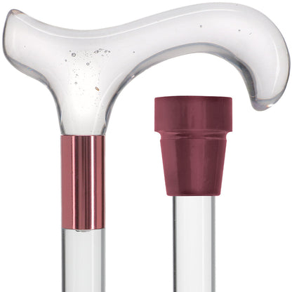 Elevate Style: Clear Lucite Cane with Customizable Collar