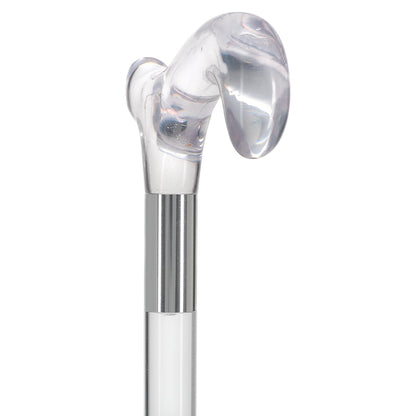 Elevate Style: Clear Lucite Cane with Customizable Collar