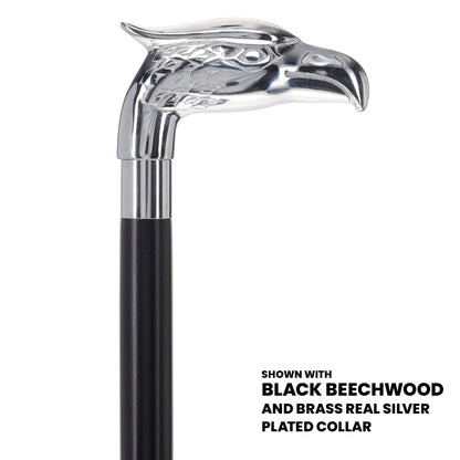 Eagle Premium Chrome Brass Handle Cane: Custom Shaft & Collar