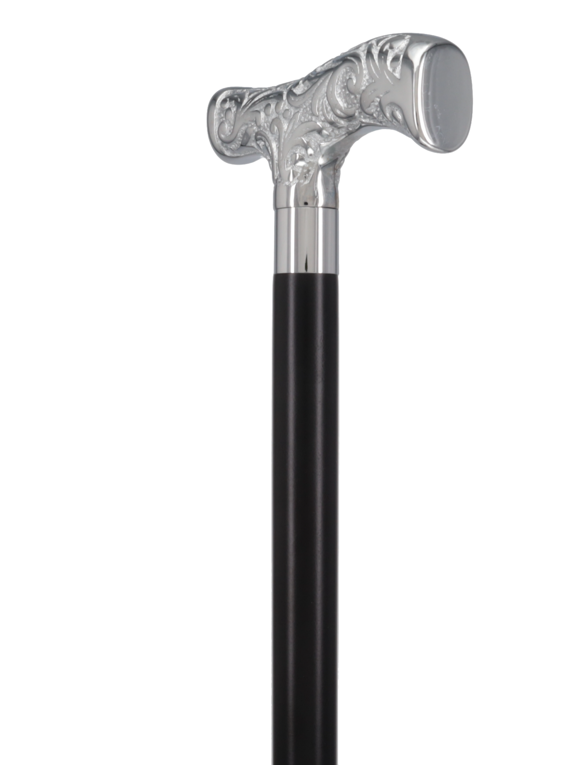 T-Handle Premium Chrome Brass Cane: Custom Shaft & Collar