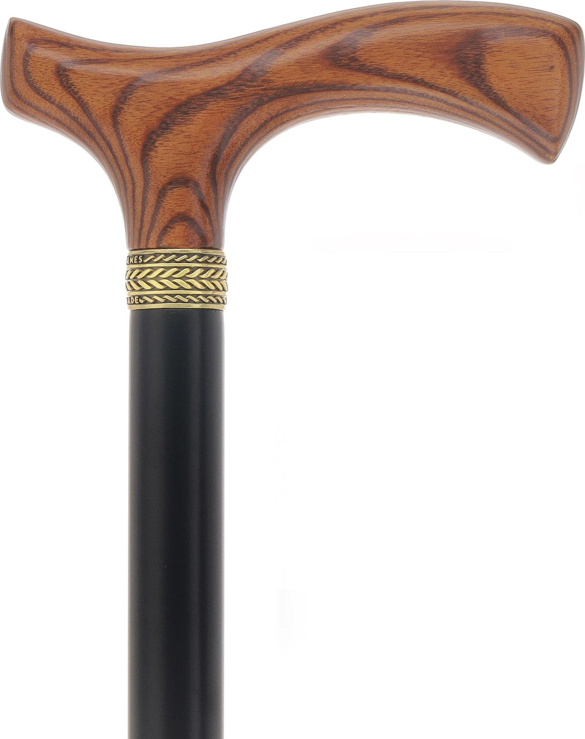 Premium Natural Ash Wood Fritz Cane, Espresso w/ Silver Collar