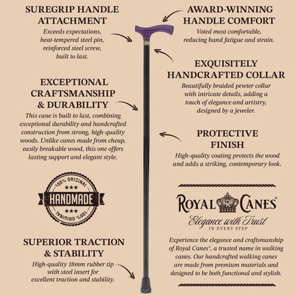Amethyst Purple Ash Fritz Cane: Premium Natural Ash Wood