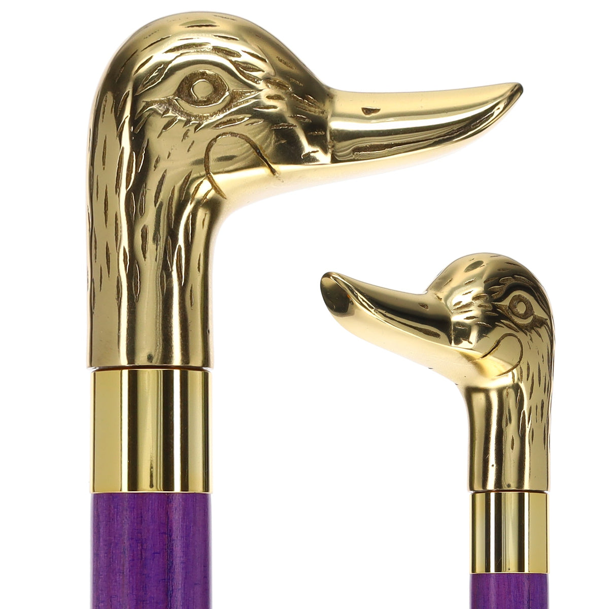 Premium Brass Duck Handle Cane: Stained Custom Color Shaft