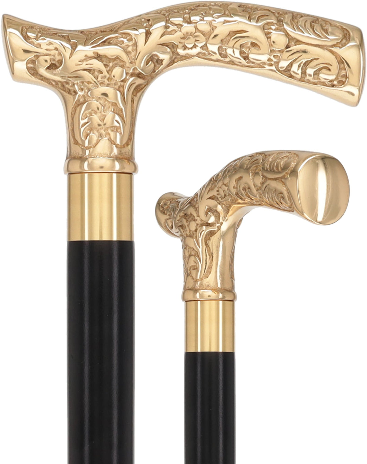 Brass Fritz Handle Walking Cane with Custom Shaft & Collar
