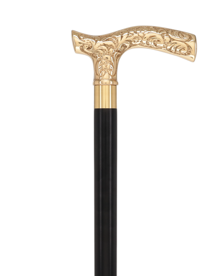 Brass Fritz Handle Walking Cane with Custom Shaft & Collar