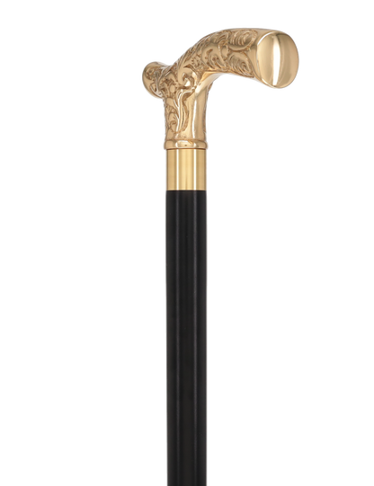 Brass Fritz Handle Walking Cane with Custom Shaft & Collar