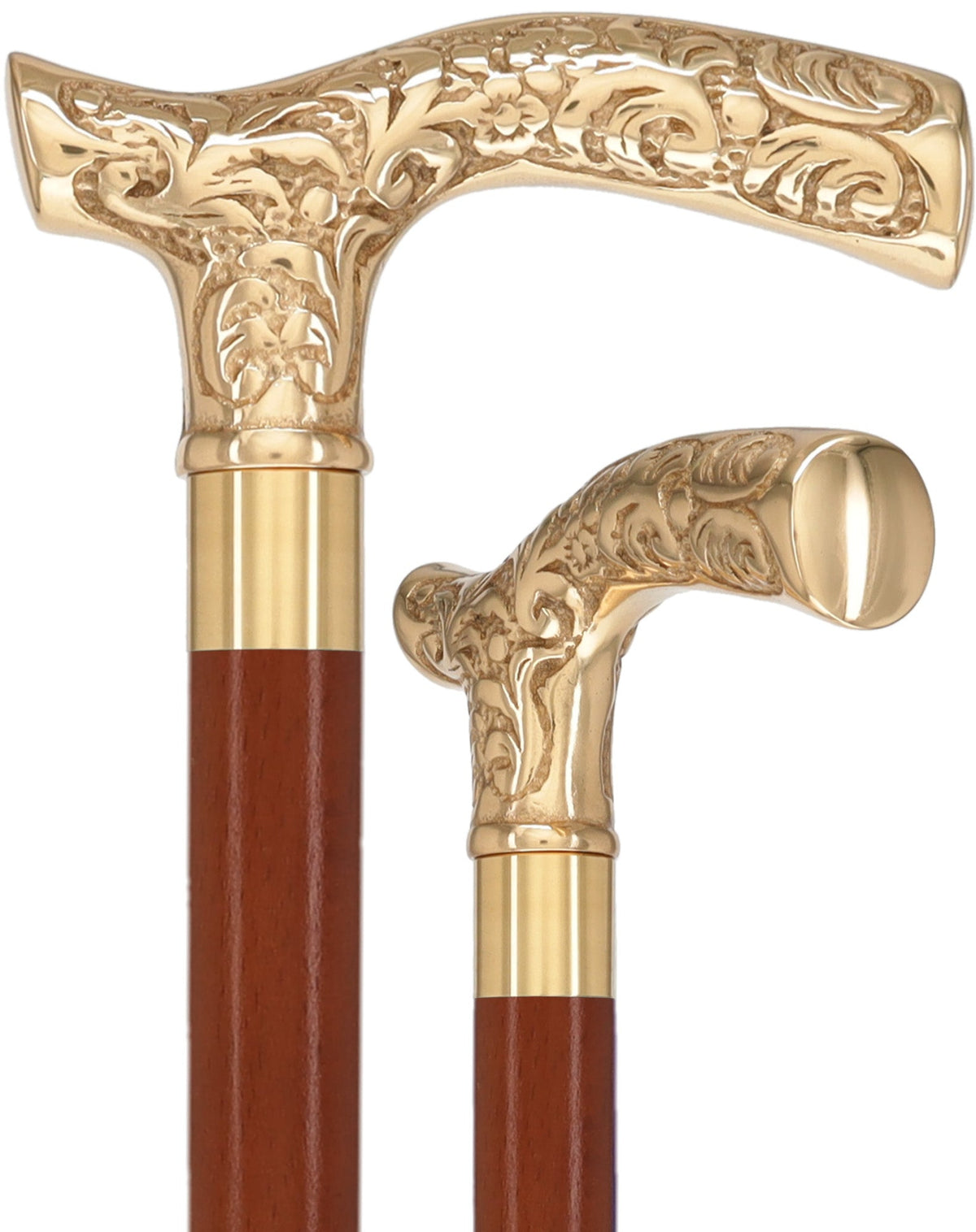 Brass Fritz Handle Walking Cane with Custom Shaft & Collar