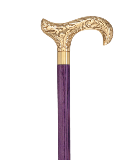 Premium Brass Derby Handle Cane: Stained Custom Color Shaft