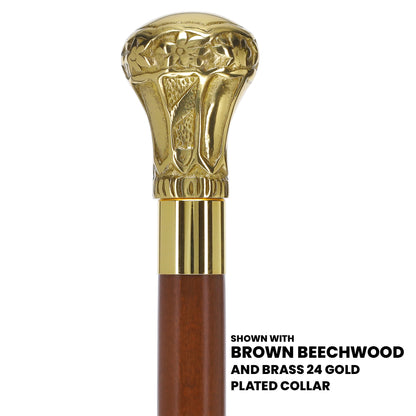Premium Brass Knob Walking Cane: Custom Shaft & Collar