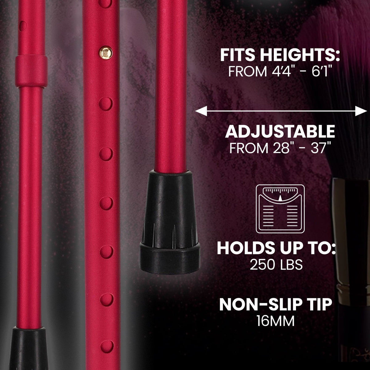 Vibrant Hot Pink Pearlz Rhinestone Orthopedic Derby Cane