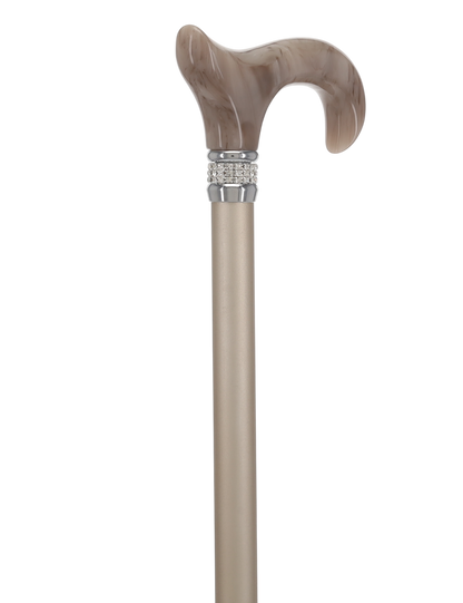 Exquisite Rhinestone Pearlz Adjustable Orthopedic Derby Cane