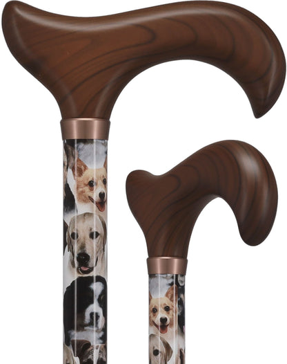 Dog Lovers: Designer Adjustable Cane w/ Wooden Handle