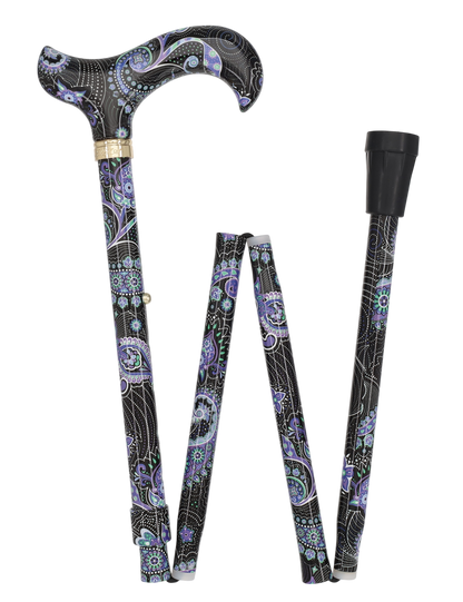 Purple Majesty Designer Folding Cane w/ SafeTbase- Adjustable