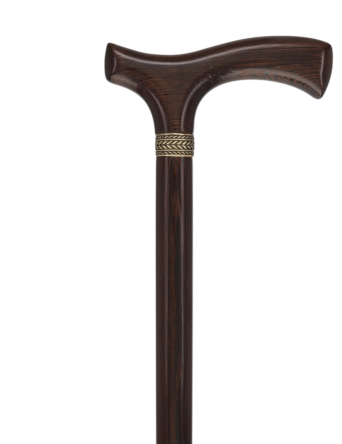 Genuine Wenge Wood Fritz Comfort Handle - Standard Size - Pewter Collar