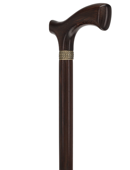 Genuine Wenge Wood Fritz Comfort Handle - Standard Size - Pewter Collar