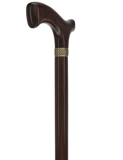 Genuine Wenge Wood Fritz Comfort Handle - Standard Size - Pewter Collar