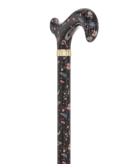 The Night Garden Designer Cane:  Patterned Derby Handle