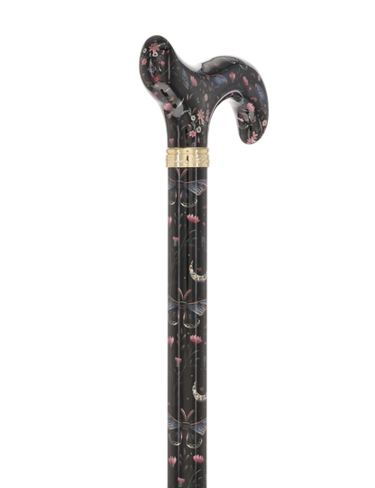 The Night Garden Designer Cane:  Patterned Derby Handle