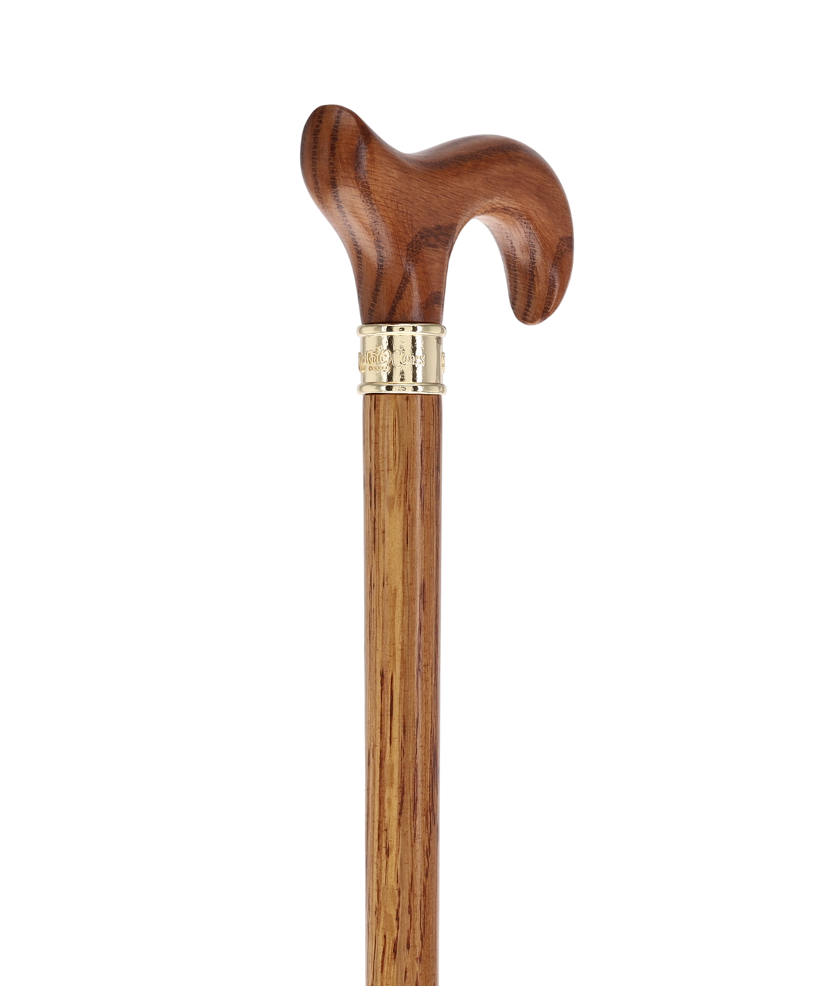 Luxury Oak Derby Cane - 3 Piece & Brass Embossed Collar