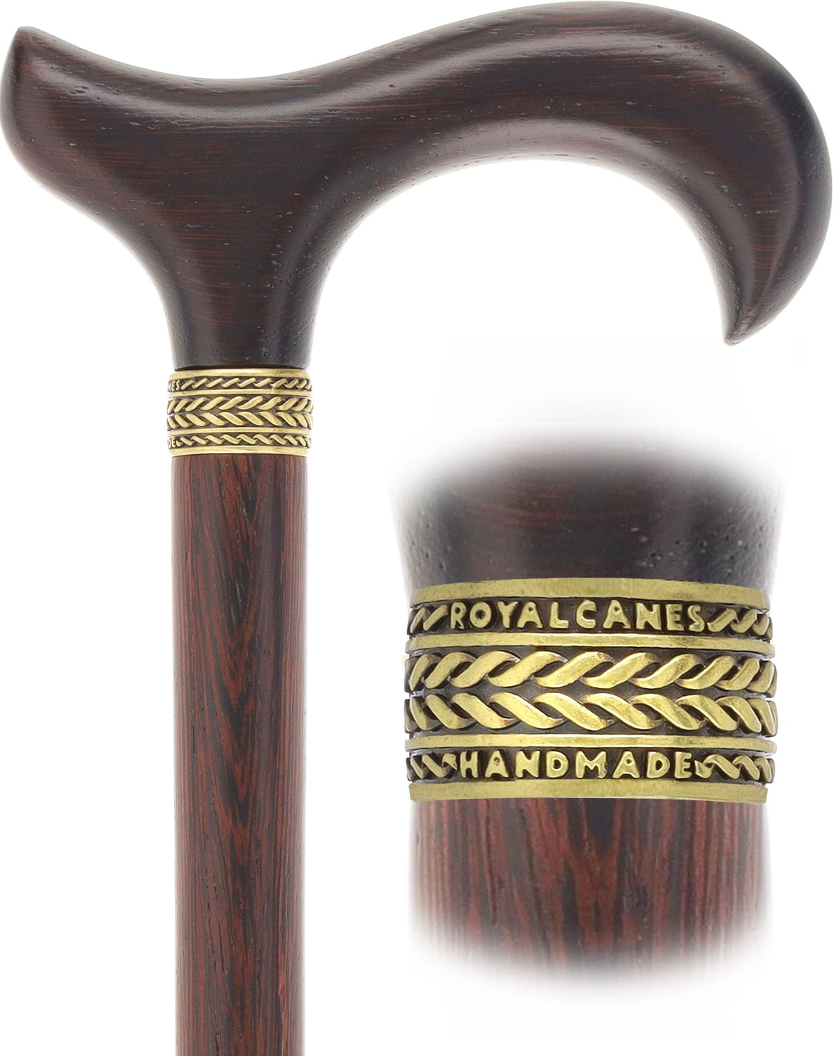 Luxury 3-Piece Folding - Wenge Pewter Collar Derby Cane