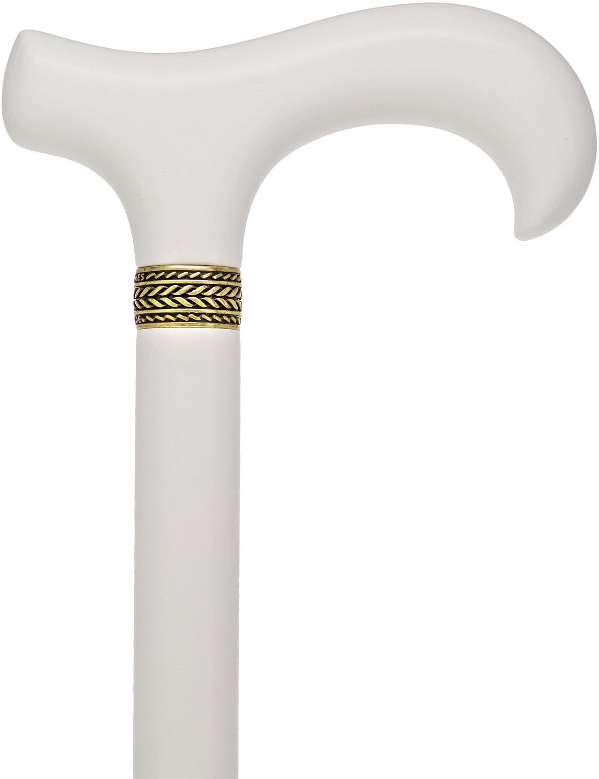 Derby Handle - XL Size - Extra Long & Strong (All White, Pewter Collar)