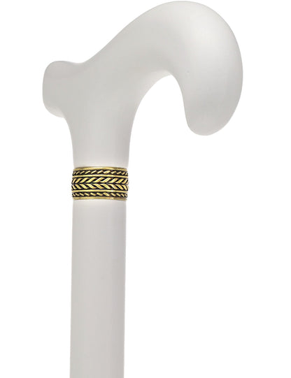 Derby Handle - XL Size - Extra Long & Strong (All White, Pewter Collar)