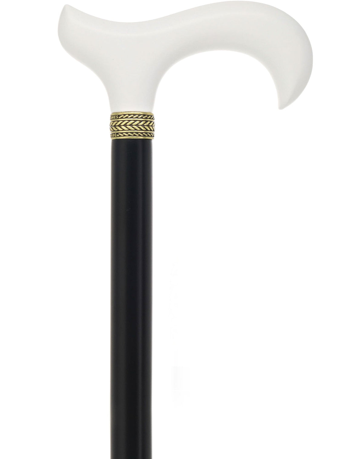 Derby Handle - Standard Size (White, Black, Pewter Collar)