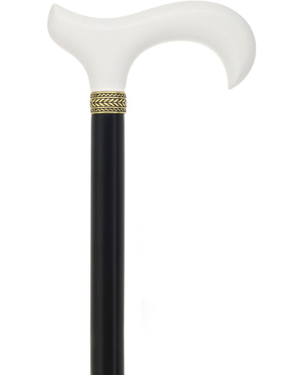 Derby Handle - Standard Size (White, Black, Pewter Collar)