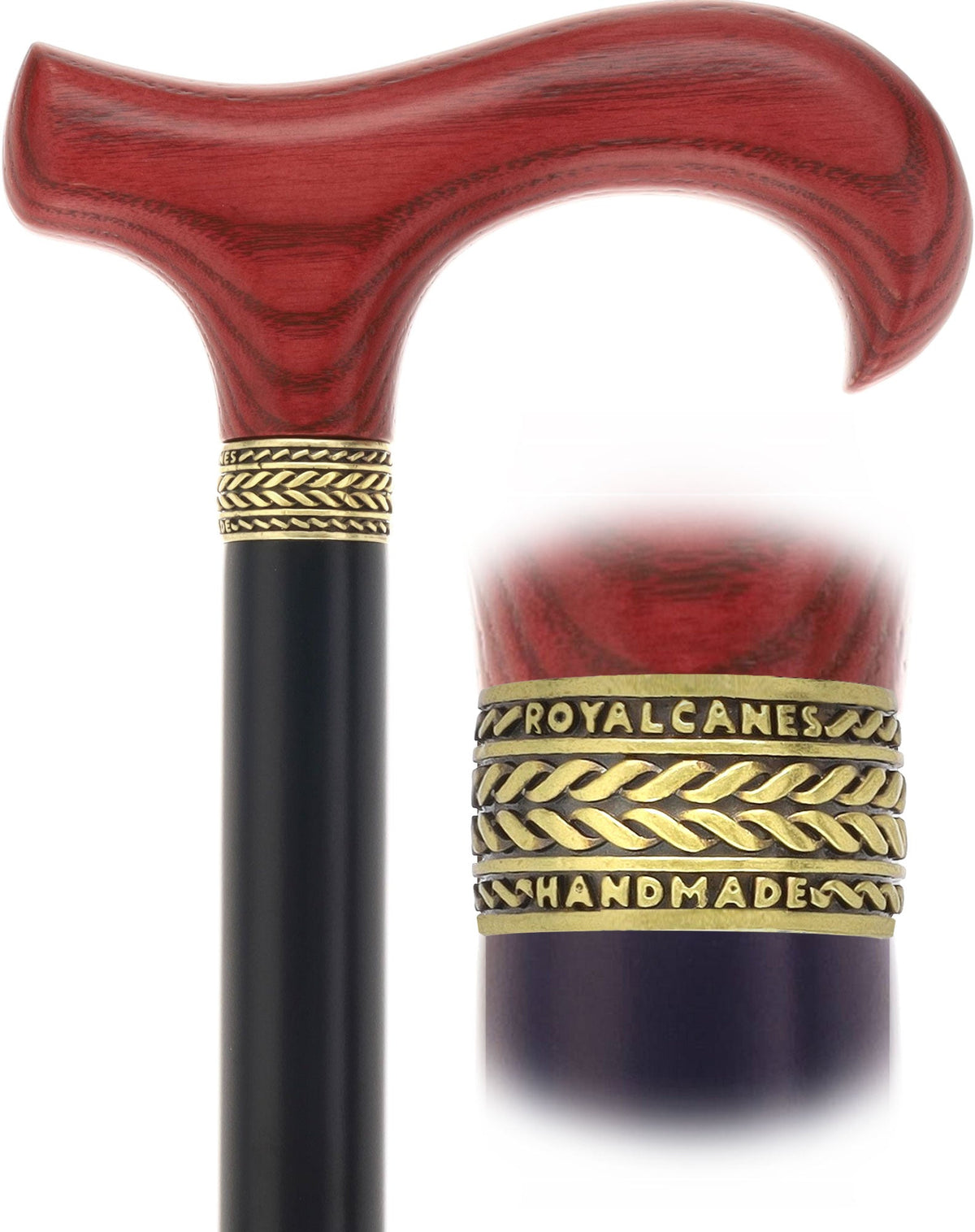 Derby Handle Standard Size (Mahogany, Black, Pewter Collar)