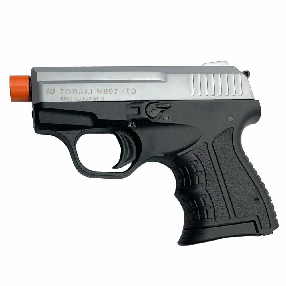 Zoraki M807 Silver Finish - 8MM Front Firing Blank Pistol Semi-Auto Gun - TOPHATTER'S ARMORY DEALS
