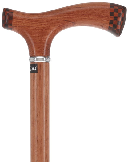 Rosewood 3D Fritz: Unique Inlay Checker Handle Walking Cane