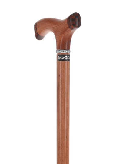 Rosewood 3D Fritz: Unique Inlay Checker Handle Walking Cane