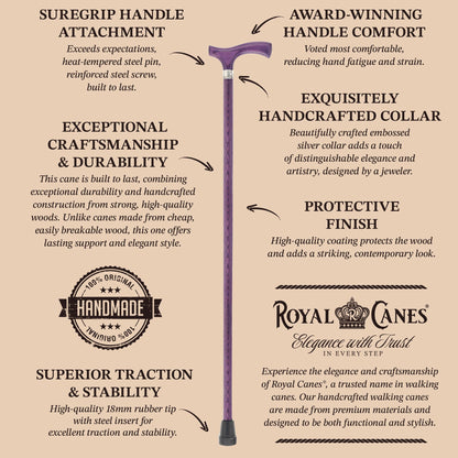 Royal Canes Fritz Purple Amethyst Standard to Larger Hand