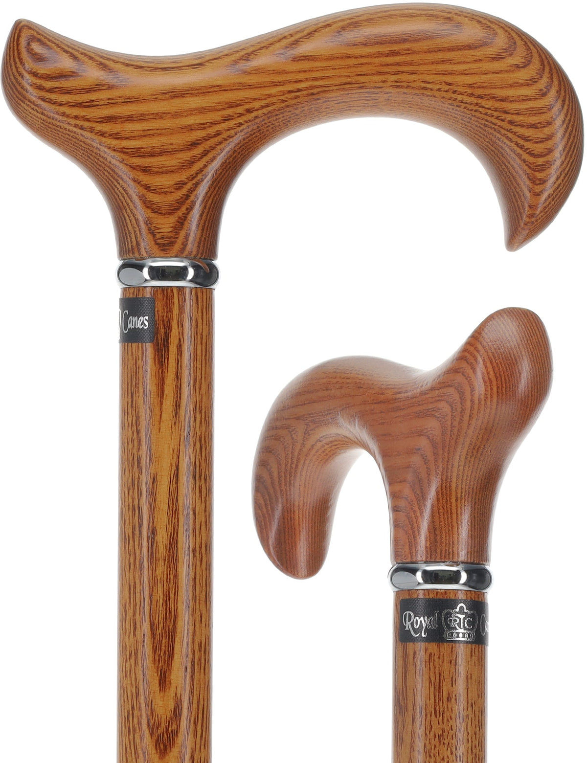Super Strong Espresso Ash Wood Derby Cane - Elegant & Durable w/ Standard Option