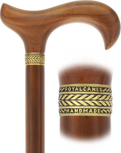 Derby Handle Standard Size (Rich Walnut Wood, Pewter Collar)