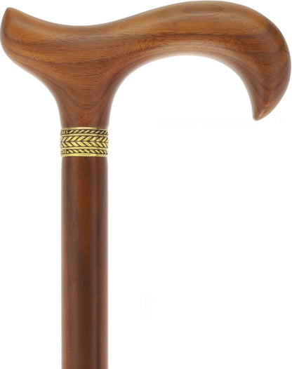 Derby Handle Standard Size (Rich Walnut Wood, Pewter Collar)