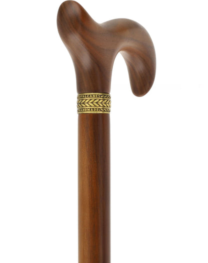 Derby Handle Standard Size (Rich Walnut Wood, Pewter Collar)