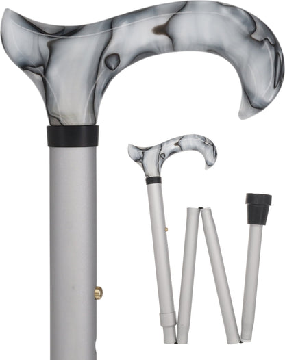 Stunning Acrylic Grey Folding Pearlz Cane-Adjustable & Foldable